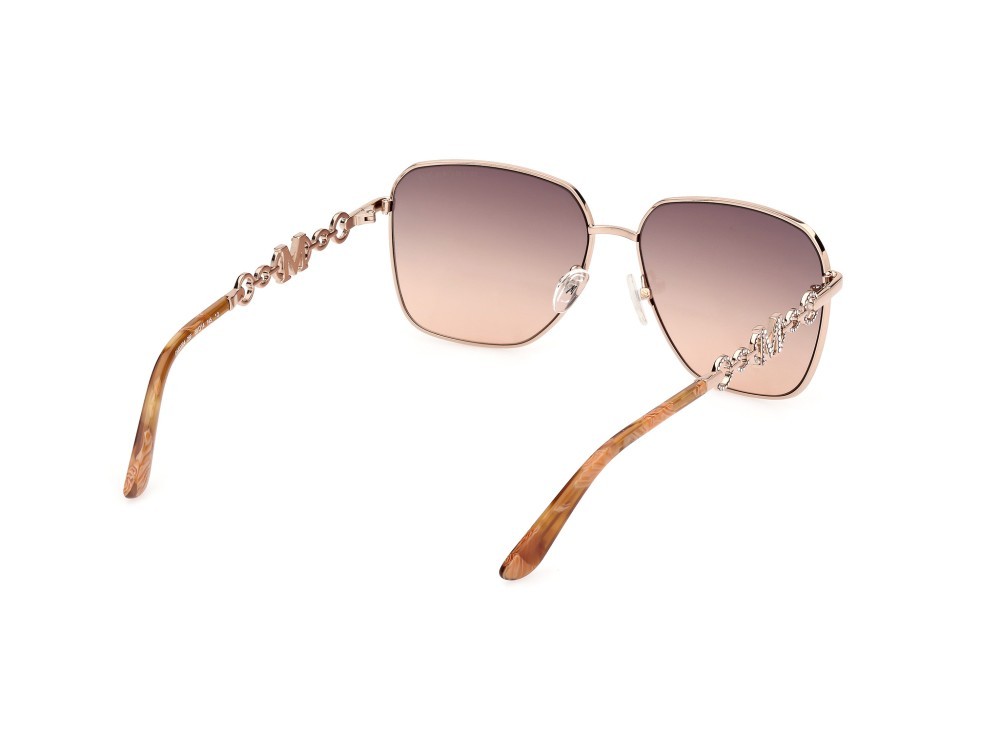 Occhiali da sole Guess by Marciano GM00004 (28F) colore oro rosè lucido forma quadrato lenti marrone sfumato