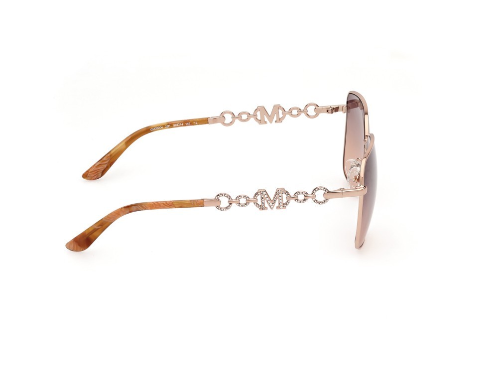 Occhiali da sole Guess by Marciano GM00004 (28F) colore oro rosè lucido forma quadrato lenti marrone sfumato