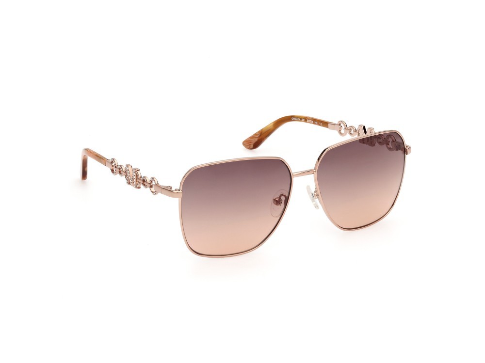 Occhiali da sole Guess by Marciano GM00004 (28F) colore oro rosè lucido forma quadrato lenti marrone sfumato