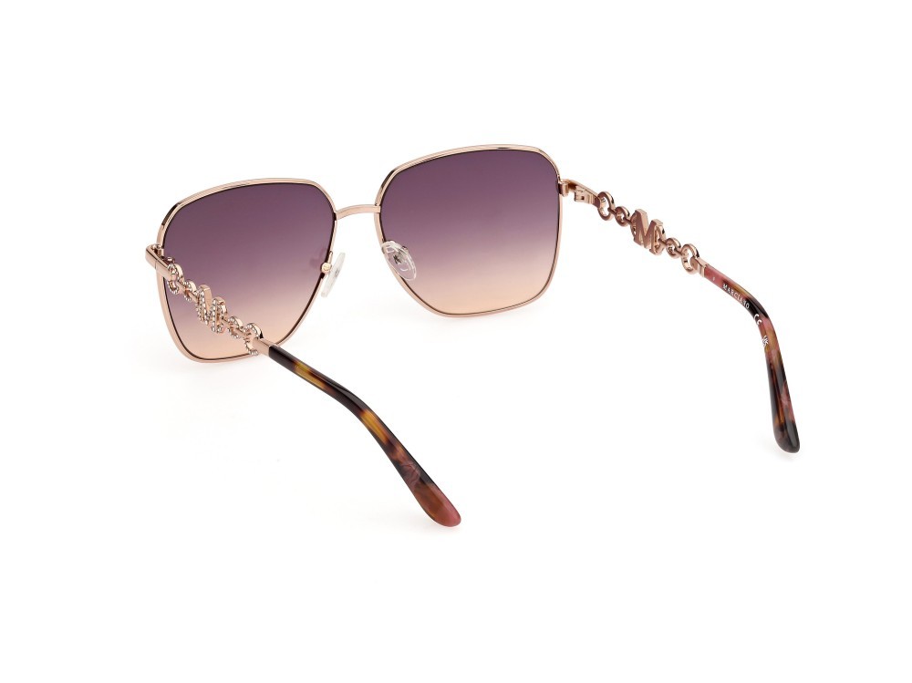 Sunglasses Guess by Marciano GM00004 (28Z) color oro rosè lucido shape square lenses viola sfumato o specchiato