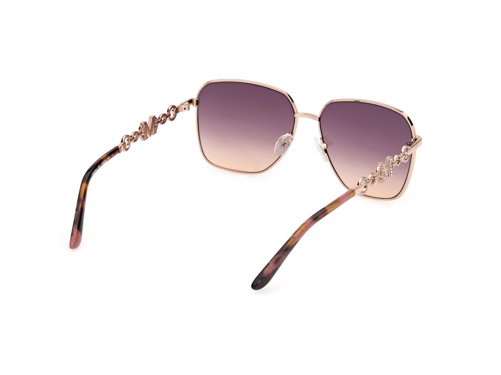 Sunglasses Guess by Marciano GM00004 (28Z) color oro rosè lucido shape square lenses viola sfumato o specchiato