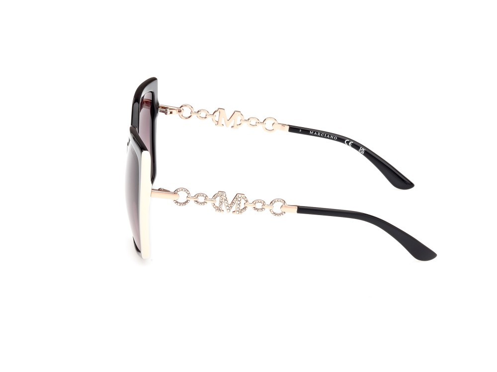 Occhiali da sole Guess by Marciano GM00005 (01B) colore nero lucido forma quadrato lenti fumo grad.