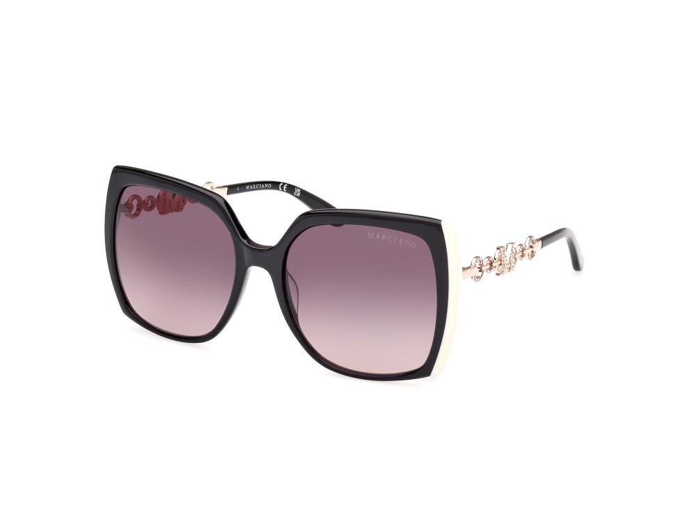 Occhiali da sole Guess by Marciano GM00005 (01B) colore nero lucido forma quadrato lenti fumo grad.