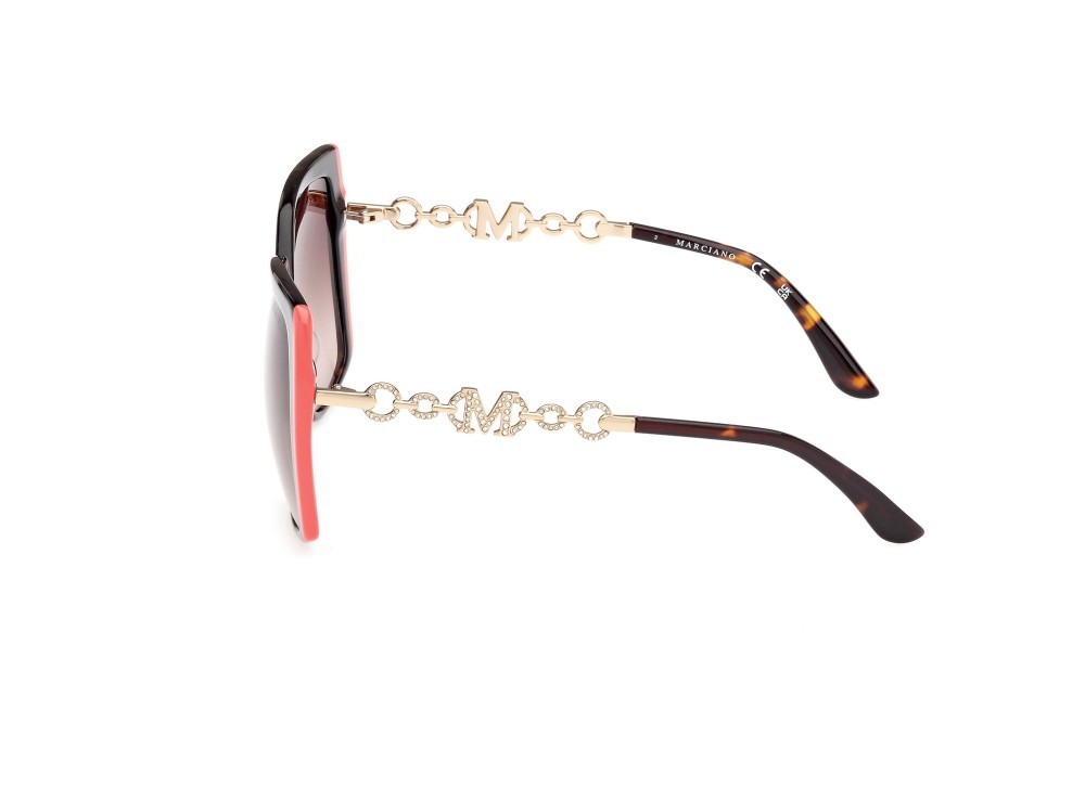 Occhiali da sole Guess by Marciano GM00005 (52F) colore avana scura forma quadrato lenti marrone sfumato