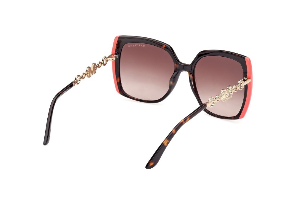 Occhiali da sole Guess by Marciano GM00005 (52F) colore avana scura forma quadrato lenti marrone sfumato