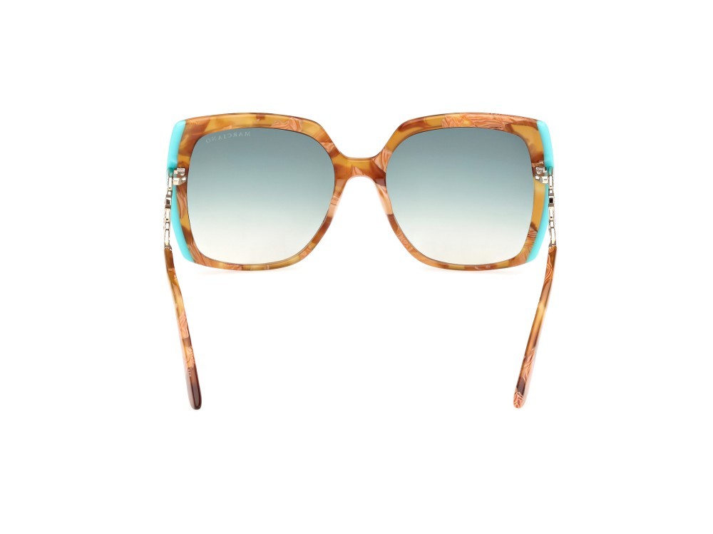 Sunglasses Guess by Marciano GM00005 (56P) color marrone chiaro - avana shape square lenses verde sfumato