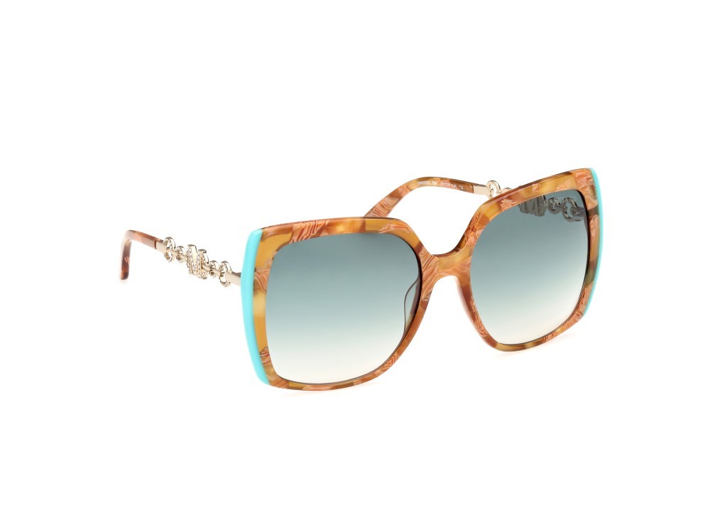 Sunglasses Guess by Marciano GM00005 (56P) color marrone chiaro - avana shape square lenses verde sfumato