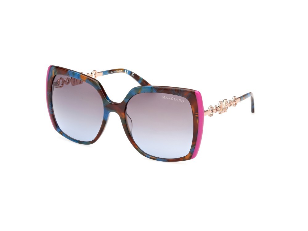 Sunglasses Guess by Marciano GM00005 (92W) color blu - avana shape square lenses blu sfumato