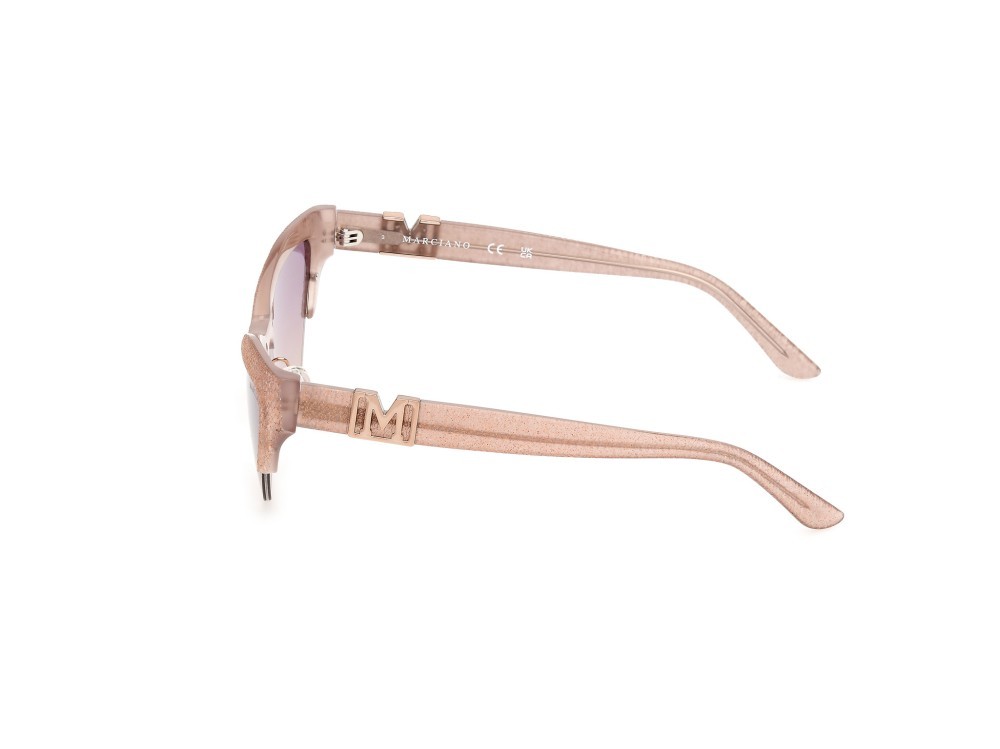 Sonnenbrillen Guess by Marciano GM00006 (57Z) farbe beige lucido form cat-eye gläser viola sfumato o specchiato