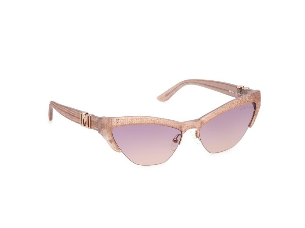 Sonnenbrillen Guess by Marciano GM00006 (57Z) farbe beige lucido form cat-eye gläser viola sfumato o specchiato