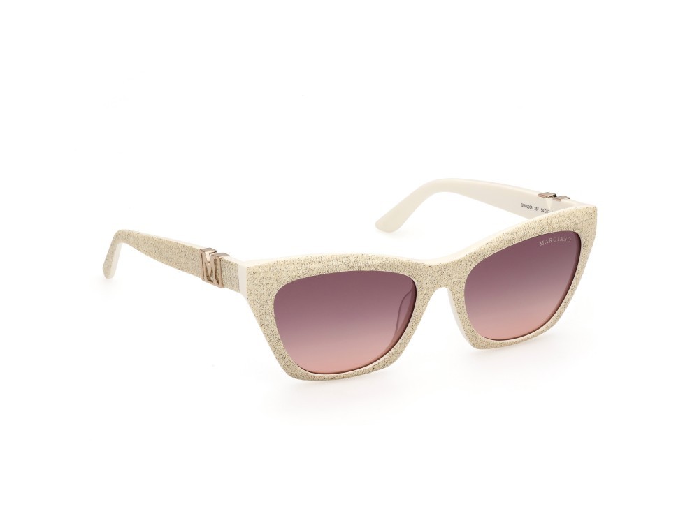 Sonnenbrillen Guess by Marciano GM00008 (25F) farbe avorio lucido form cat-eye gläser marrone sfumato