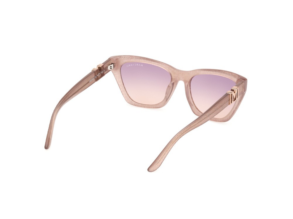 Sonnenbrillen Guess by Marciano GM00008 (57Z) farbe beige lucido form cat-eye gläser viola sfumato o specchiato