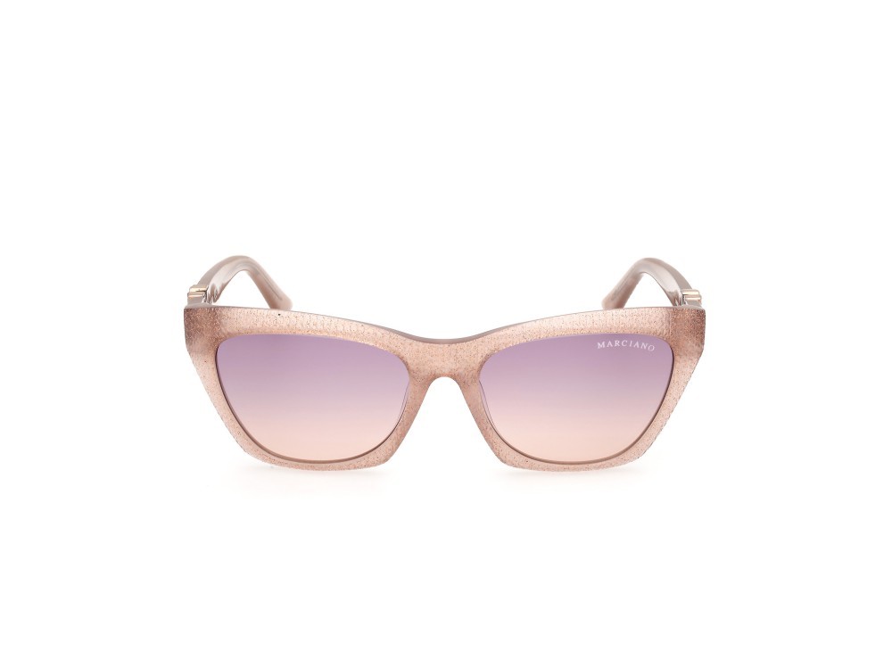 Sonnenbrillen Guess by Marciano GM00008 (57Z) farbe beige lucido form cat-eye gläser viola sfumato o specchiato