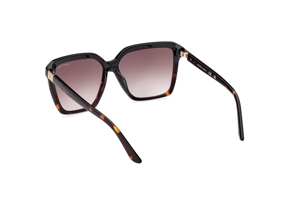 Sunglasses Guess by Marciano GM00009 (05B) color nero lucido shape square lenses fumo grad.