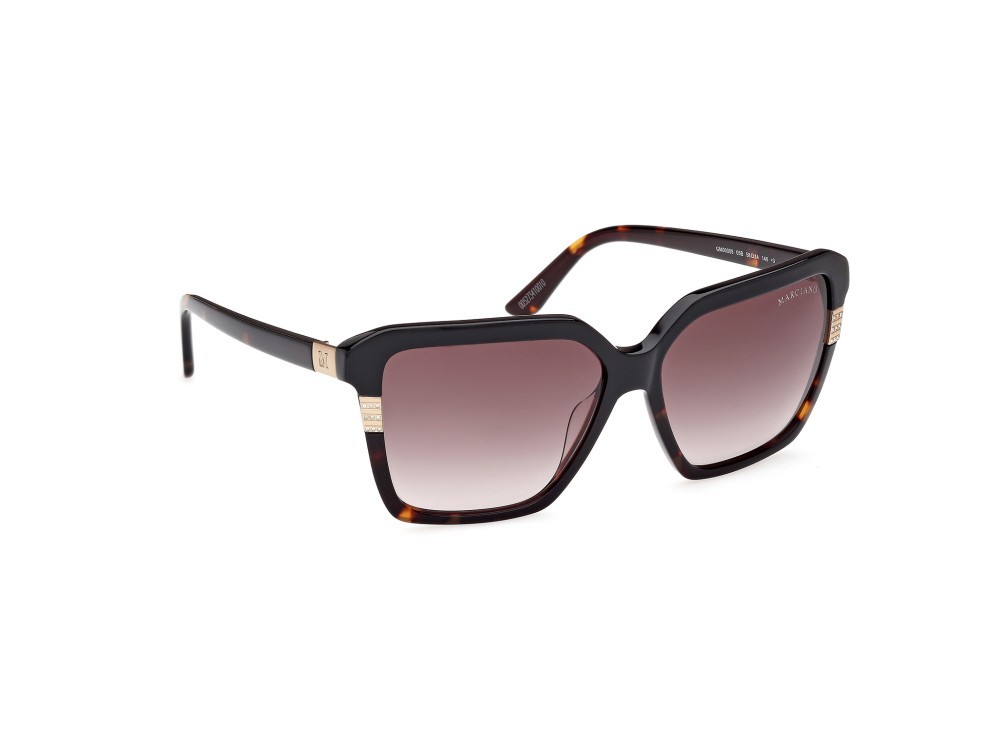 Sunglasses Guess by Marciano GM00009 (05B) color nero lucido shape square lenses fumo grad.