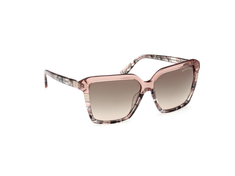 Sunglasses Guess by Marciano GM00009 (53P) color avorio lucido shape square lenses verde sfumato