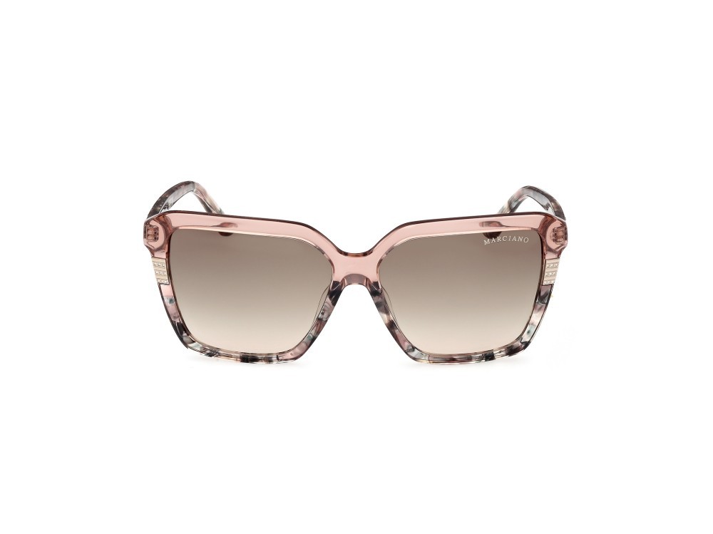 Sunglasses Guess by Marciano GM00009 (53P) color avorio lucido shape square lenses verde sfumato
