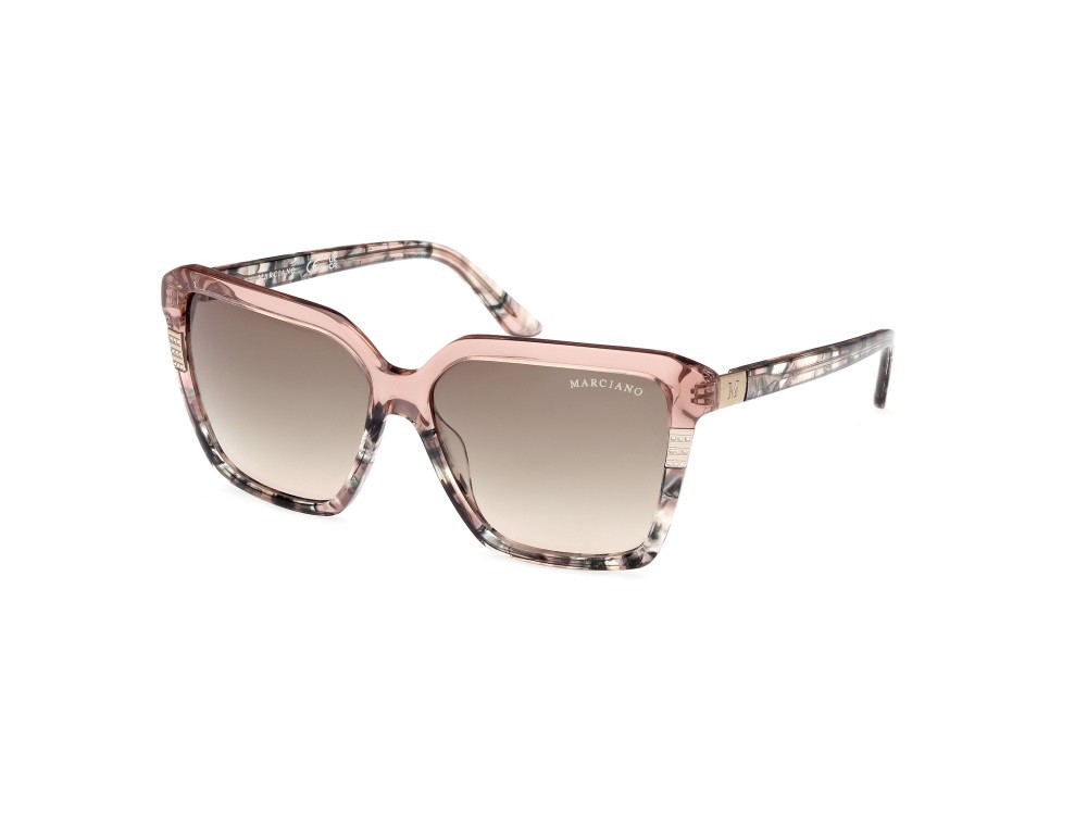 Sunglasses Guess by Marciano GM00009 (53P) color avorio lucido shape square lenses verde sfumato