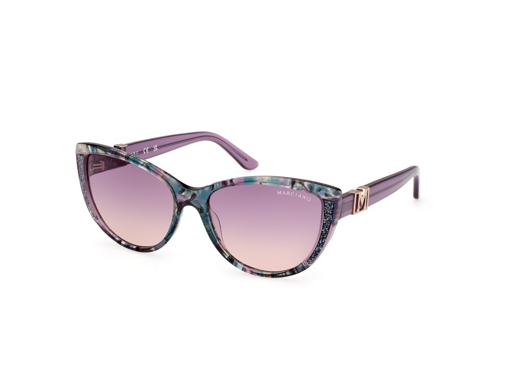 Sonnenbrillen Guess by Marciano GM00011 (83Z) farbe viola - avana form cat-eye gläser viola sfumato/specchiato