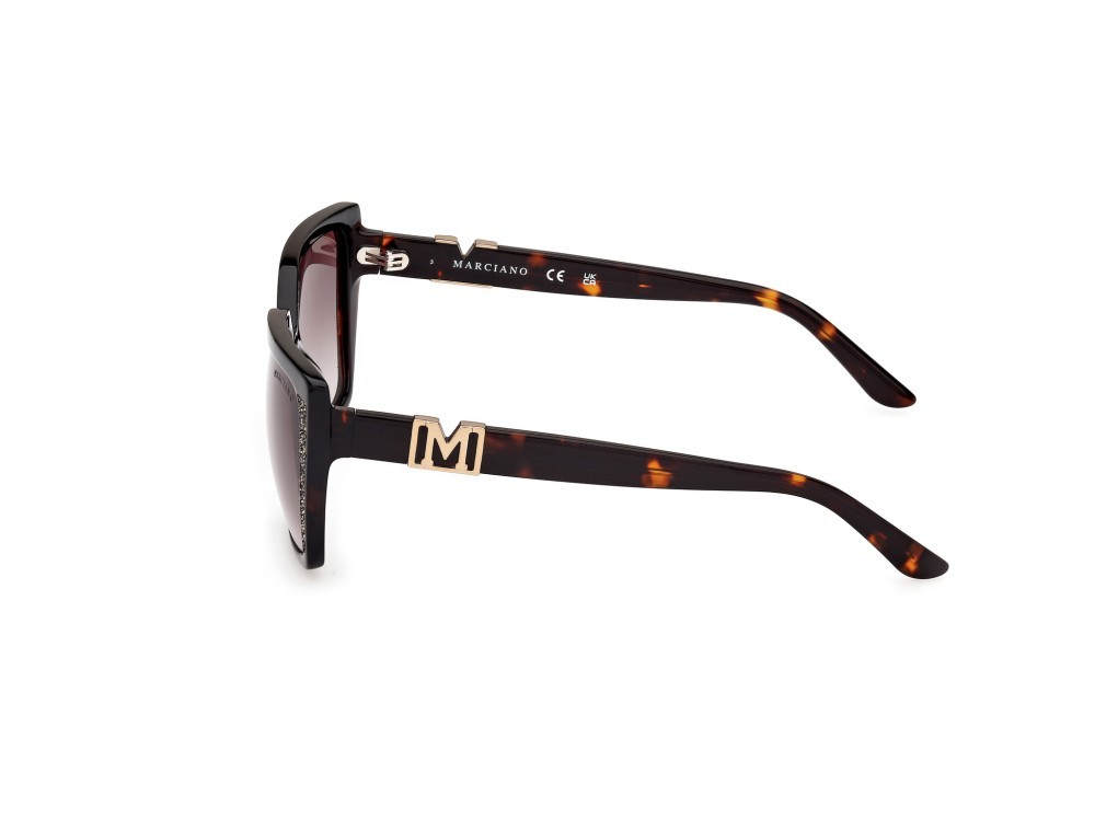 Occhiali da sole Guess by Marciano GM00012 (05B) colore nero lucido - avana scura forma quadrato lenti fumo grad.