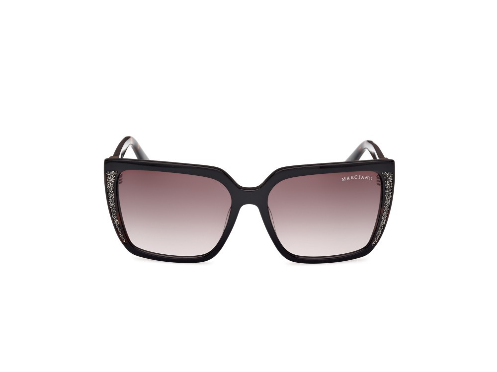 Occhiali da sole Guess by Marciano GM00012 (05B) colore nero lucido - avana scura forma quadrato lenti fumo grad.