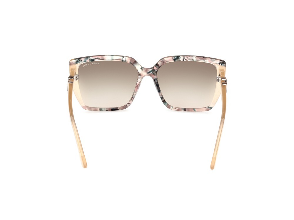 Sunglasses Guess by Marciano GM00012 (59P) color beige avana - avorio lucido shape square lenses verde sfumato