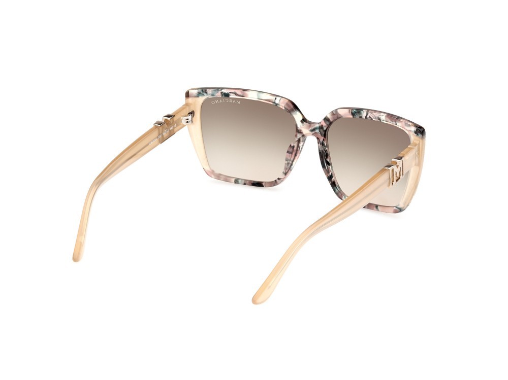 Sunglasses Guess by Marciano GM00012 (59P) color beige avana - avorio lucido shape square lenses verde sfumato