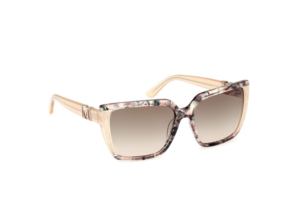 Sunglasses Guess by Marciano GM00012 (59P) color beige avana - avorio lucido shape square lenses verde sfumato