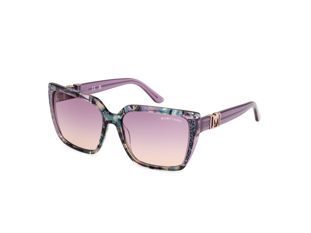 Sunglasses Guess by Marciano GM00012 (83Z) color viola - avana shape square lenses viola sfumato/specchiato