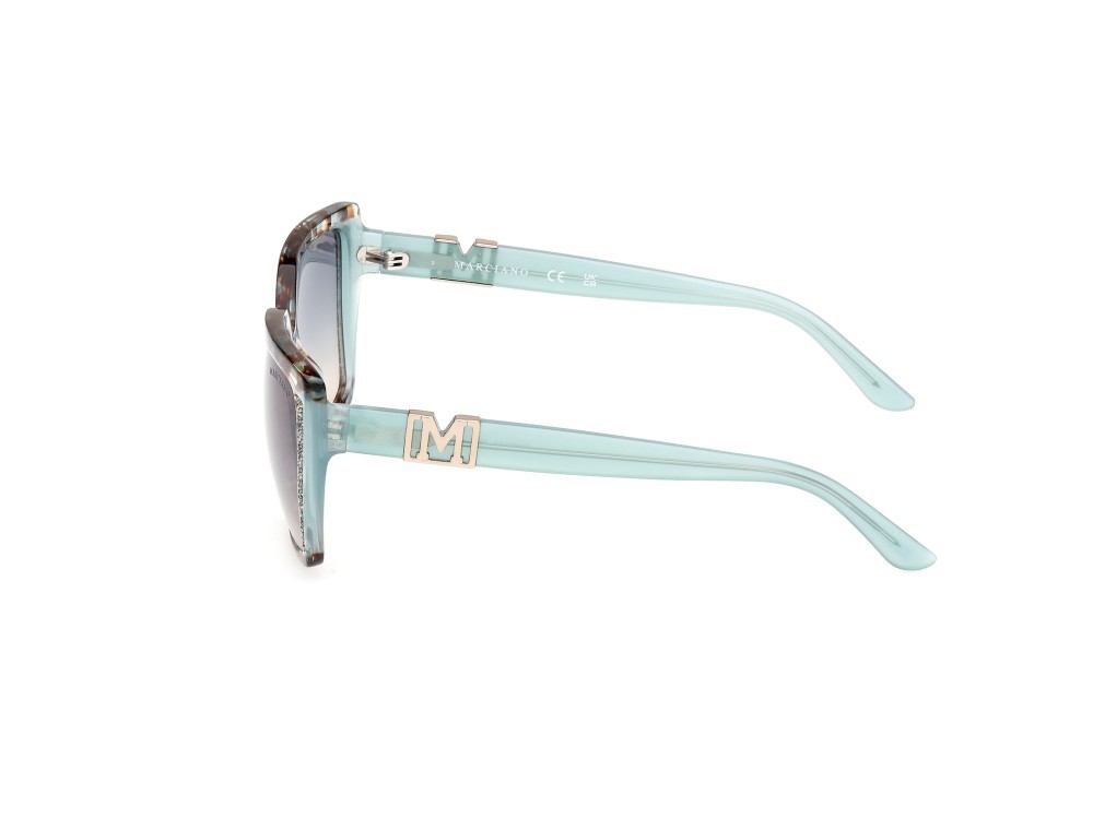 Sunglasses Guess by Marciano GM00012 (89W) color turchese - avana shape square lenses blu sfumato