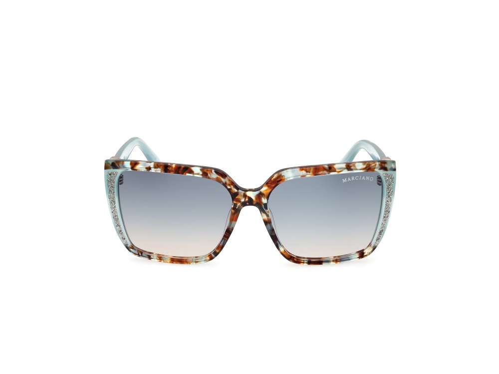 Sunglasses Guess by Marciano GM00012 (89W) color turchese - avana shape square lenses blu sfumato