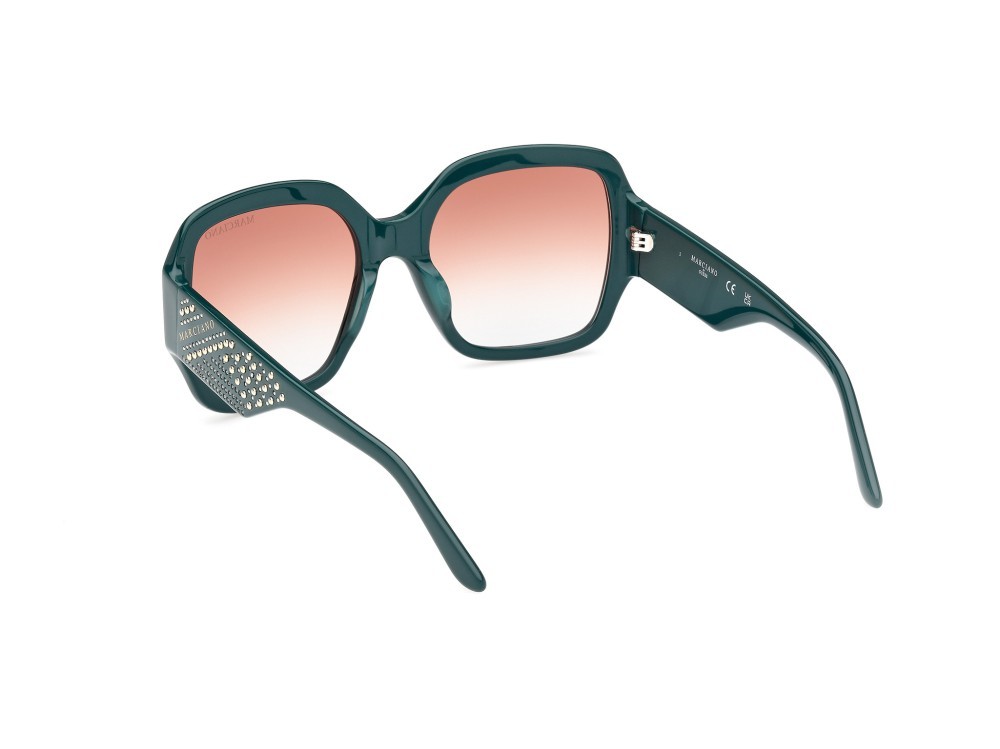 Sunglasses Guess by Marciano GM00014 (98F) color verde scuro lucido shape square lenses marrone sfumato