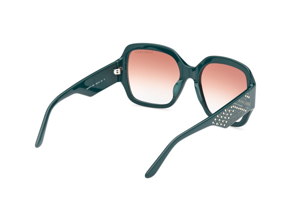 Sunglasses Guess by Marciano GM00014 (98F) color verde scuro lucido shape square lenses marrone sfumato
