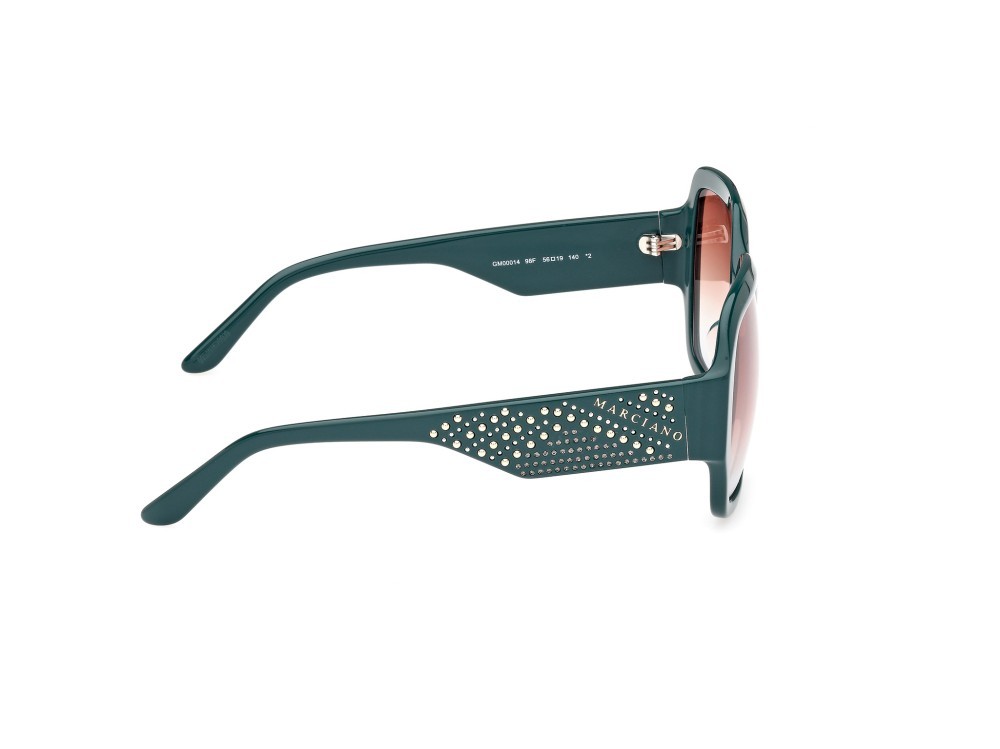 Sunglasses Guess by Marciano GM00014 (98F) color verde scuro lucido shape square lenses marrone sfumato