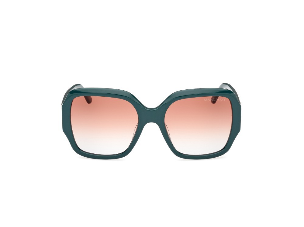 Sunglasses Guess by Marciano GM00014 (98F) color verde scuro lucido shape square lenses marrone sfumato
