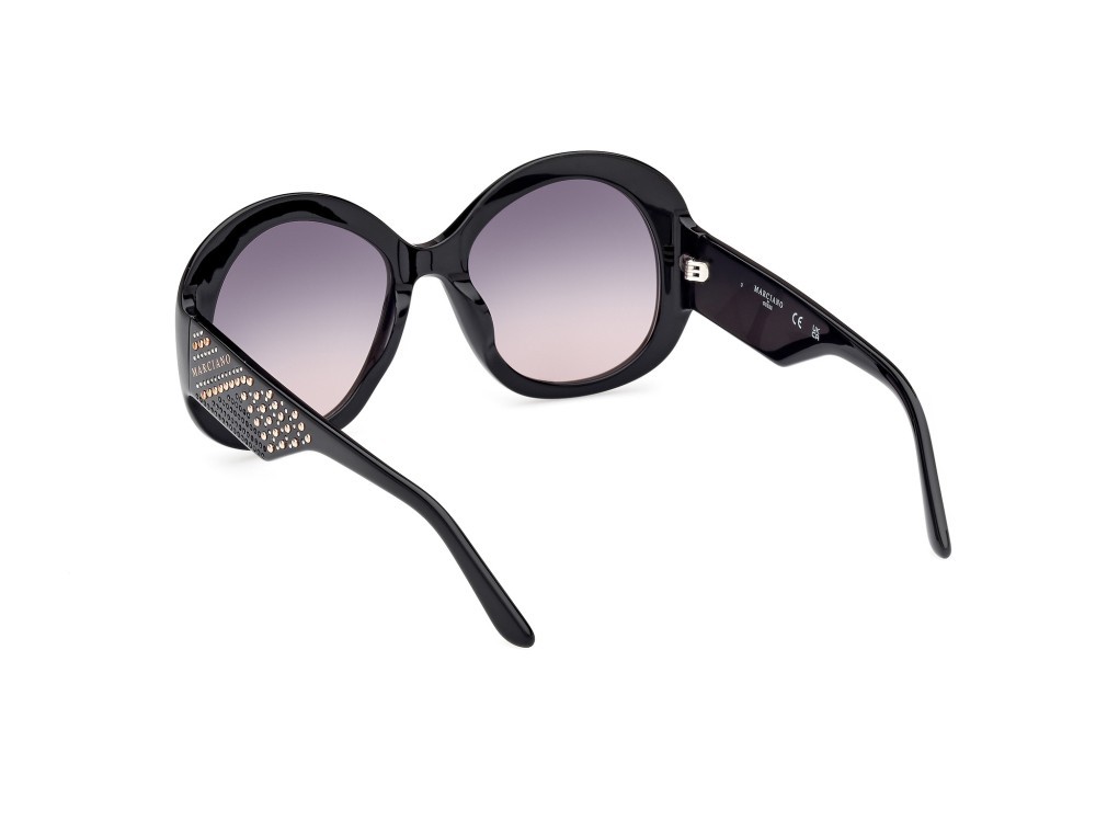 Sunglasses Guess by Marciano GM00015 (01B) color nero lucido shape round lenses fumo grad.