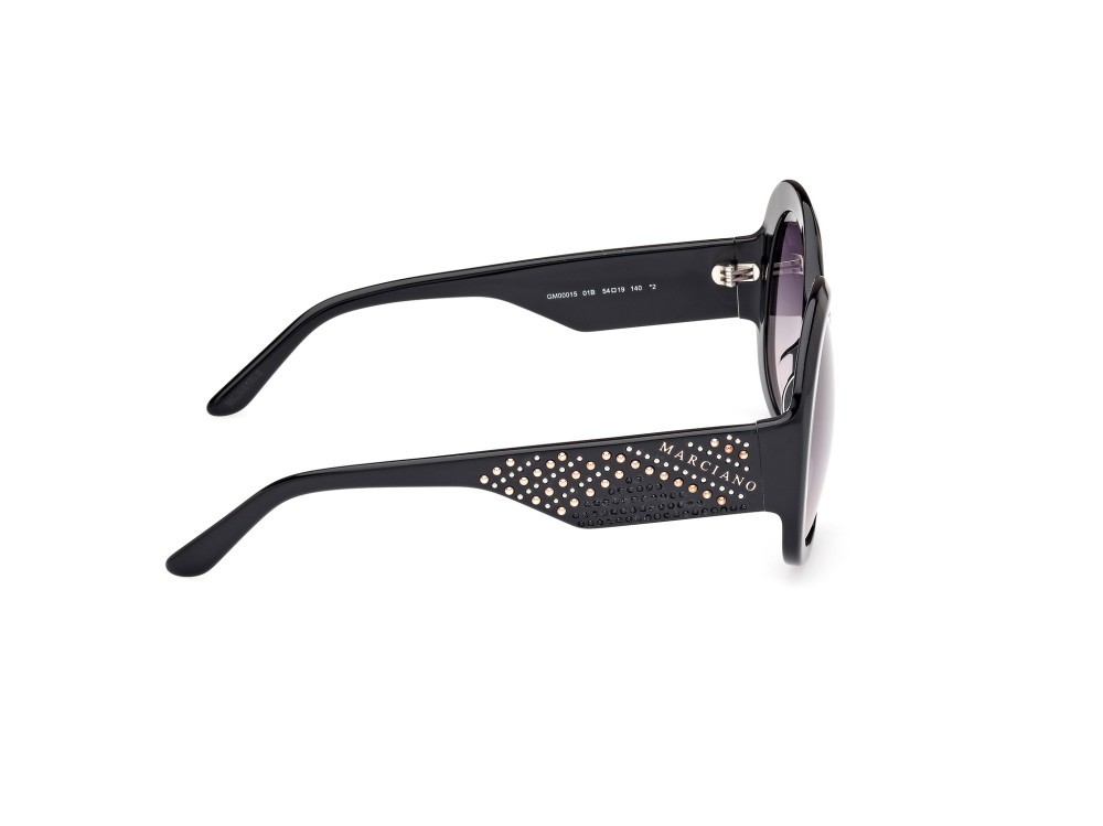 Sunglasses Guess by Marciano GM00015 (01B) color nero lucido shape round lenses fumo grad.