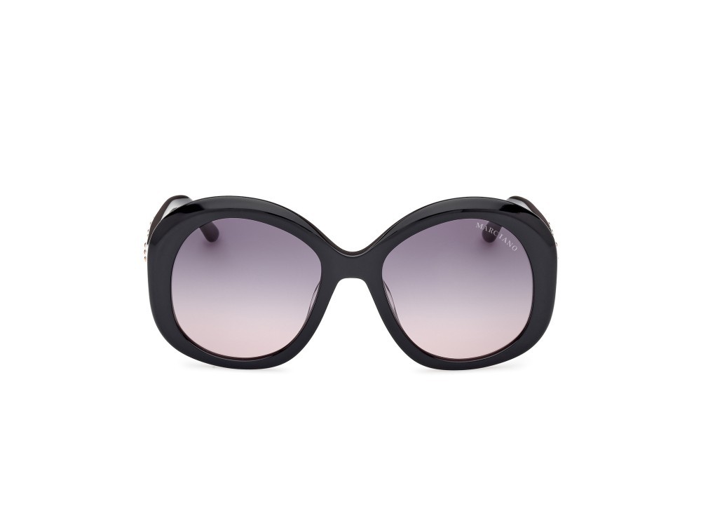 Sunglasses Guess by Marciano GM00015 (01B) color nero lucido shape round lenses fumo grad.