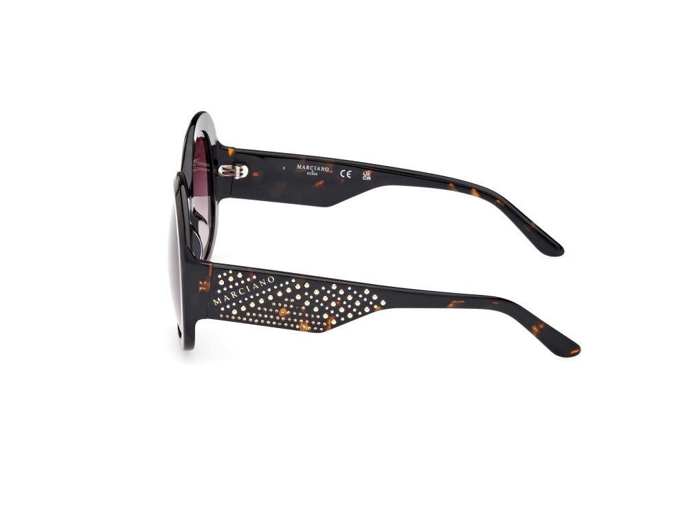 Sunglasses Guess by Marciano GM00015 (52F) color avana scura shape round lenses marrone sfumato