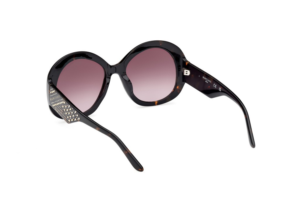 Sunglasses Guess by Marciano GM00015 (52F) color avana scura shape round lenses marrone sfumato