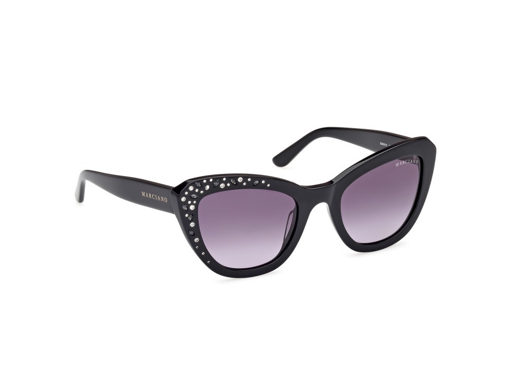 Sunglasses Guess by Marciano GM00016 (01B) color nero lucido shape cat eye lenses fumo grad.