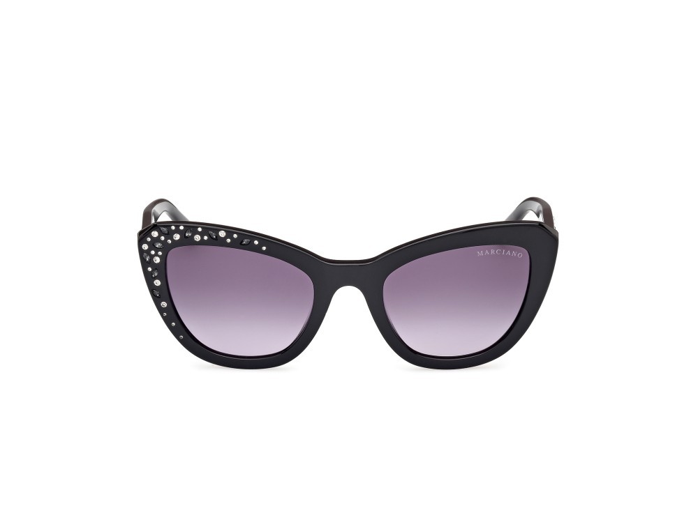 Sunglasses Guess by Marciano GM00016 (01B) color nero lucido shape cat eye lenses fumo grad.
