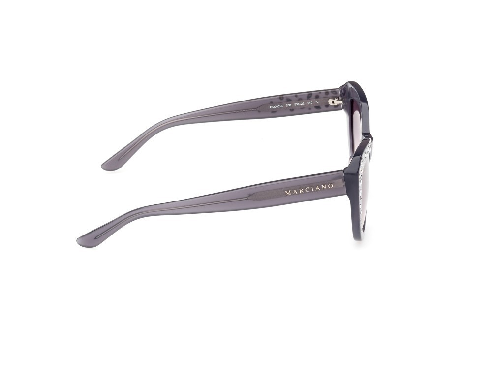 Sunglasses Guess by Marciano GM00016 (20B) color grigio lucido shape cat eye lenses fumo grad.