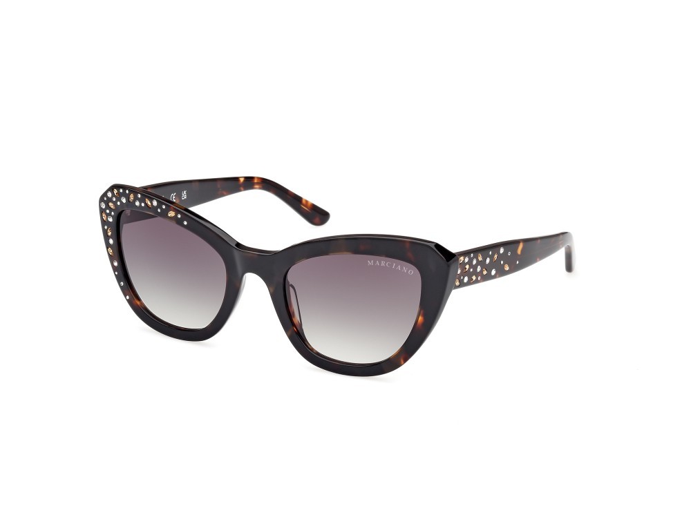 Sunglasses Guess by Marciano GM00016 (52P) color avana scura shape cat eye lenses verde sfumato