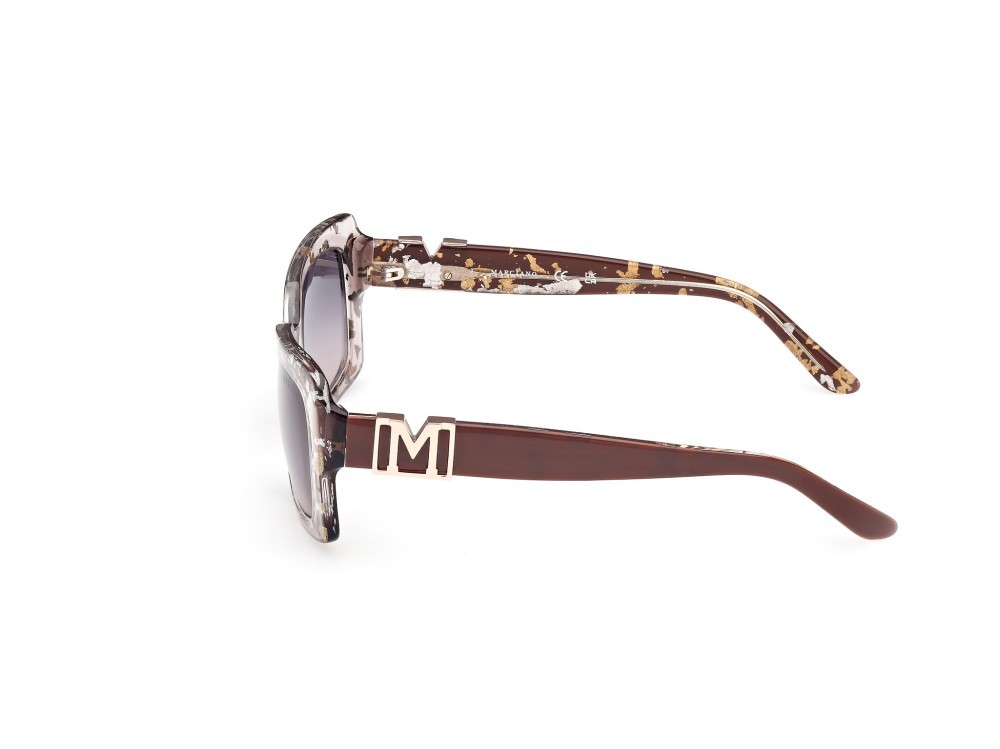Sunglasses Guess by Marciano GM00018 (50B) color marrone scuro lucido shape rectangle lenses fumo grad.