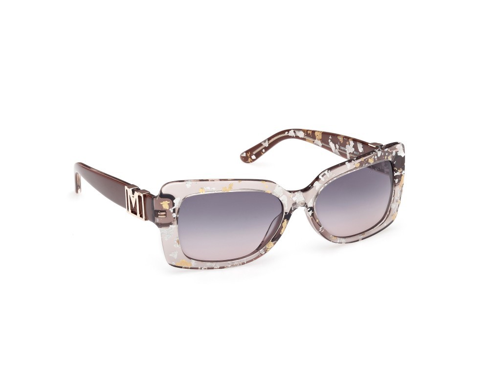 Sunglasses Guess by Marciano GM00018 (50B) color marrone scuro lucido shape rectangle lenses fumo grad.