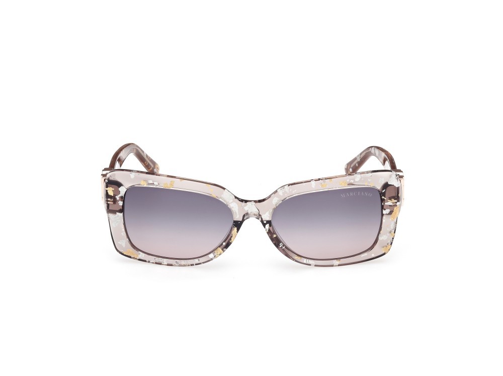Sunglasses Guess by Marciano GM00018 (50B) color marrone scuro lucido shape rectangle lenses fumo grad.
