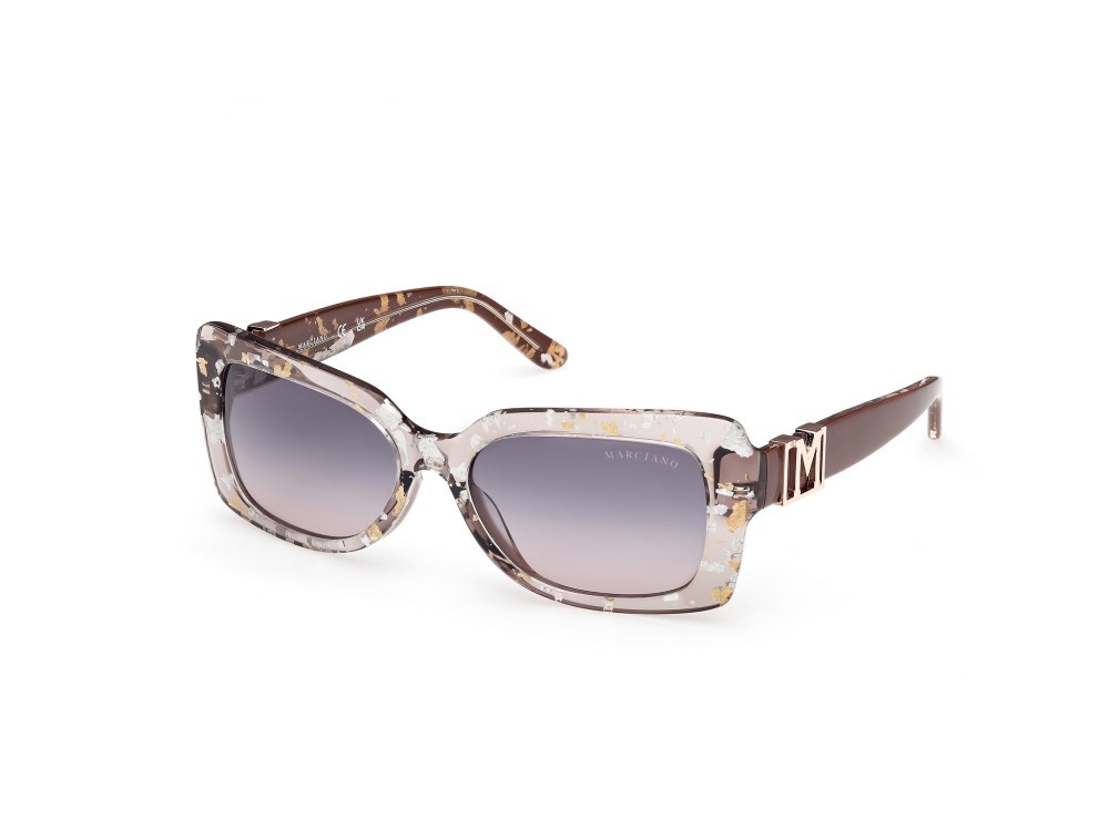 Sunglasses Guess by Marciano GM00018 (50B) color marrone scuro lucido shape rectangle lenses fumo grad.