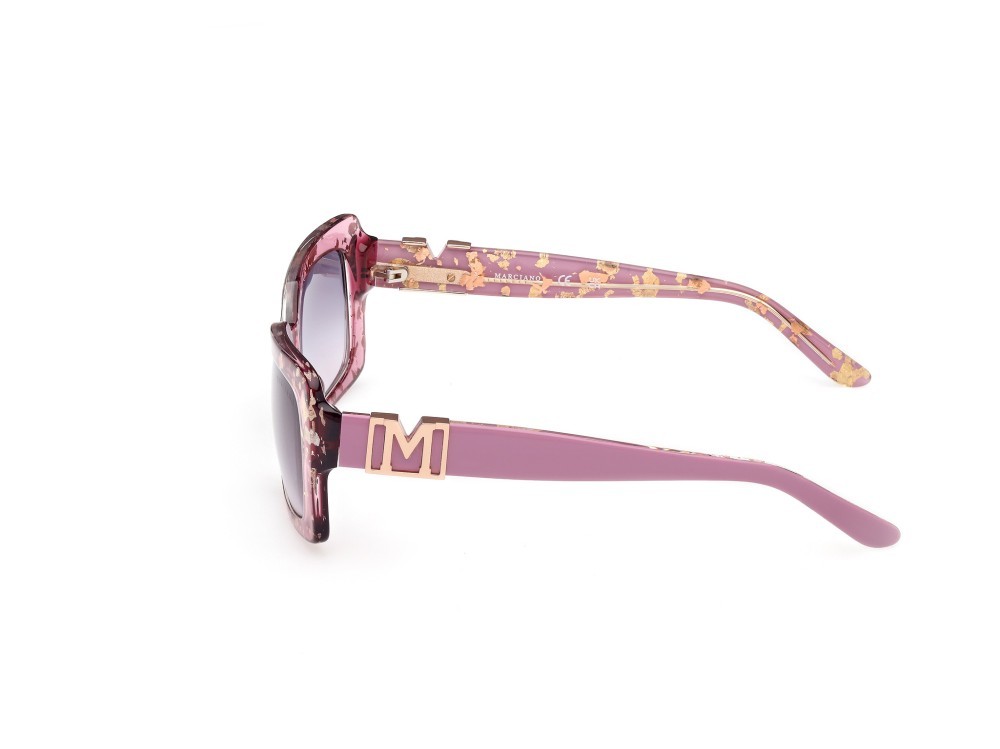 Sunglasses Guess by Marciano GM00018 (83Z) color viola lucido shape rectangle lenses viola sfumato o specchiato