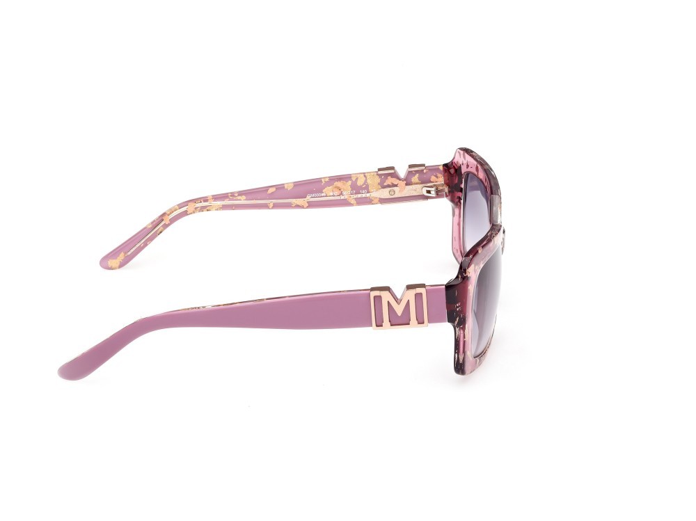 Sunglasses Guess by Marciano GM00018 (83Z) color viola lucido shape rectangle lenses viola sfumato o specchiato